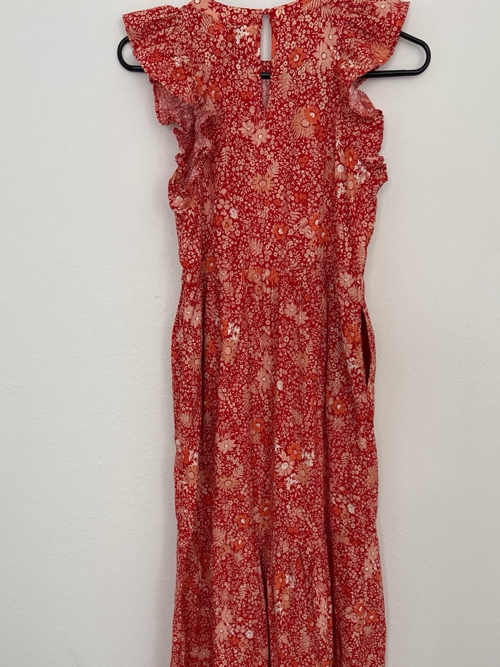 Universal Thread summer orange Red Floral Tiered Maxi Dress